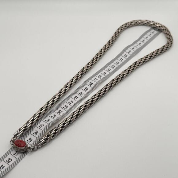 Vintage Tibetan Sterling Silver & Coral Necklace And Bracelet Set - Picture 10 of 10